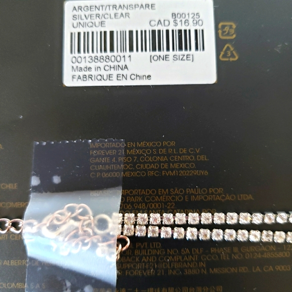 Forever 21 Rhinestone Choker Chain Necklace NWOT - Picture 4 of 4